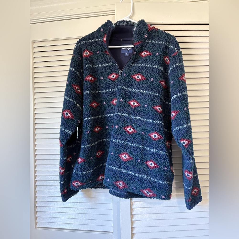 Wrangler Blue and Red Fleece Pullover